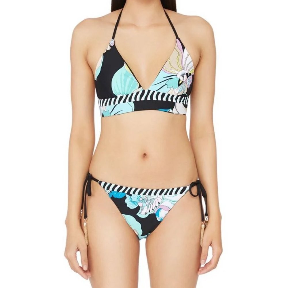 Trina Turk Sintra Set Reversible Halter Bikini top and bikini bottom